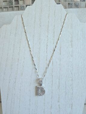 Silver Initial D Pendant Necklace - Women’s Jewelry